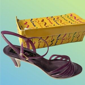 Nina New York VTG Bubbles 90’s Purple Ankle Strap Heeled Jelly Sandals Sz6